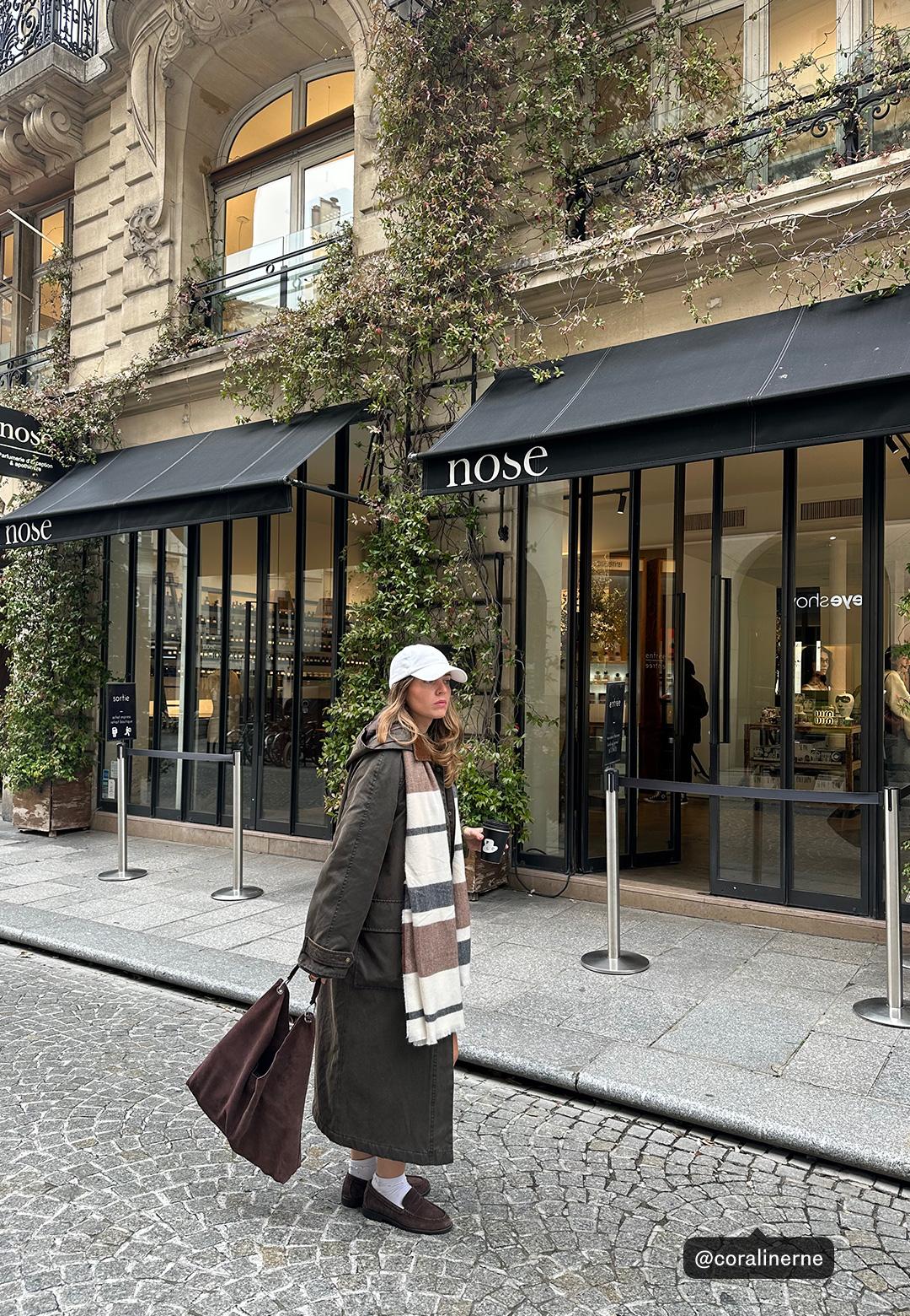 Checked scarf — Ecru