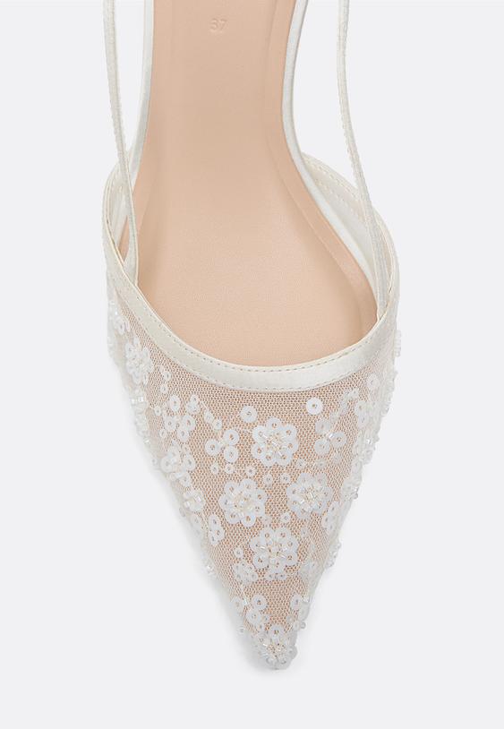 zapatos tacon kitten mesh pedreria