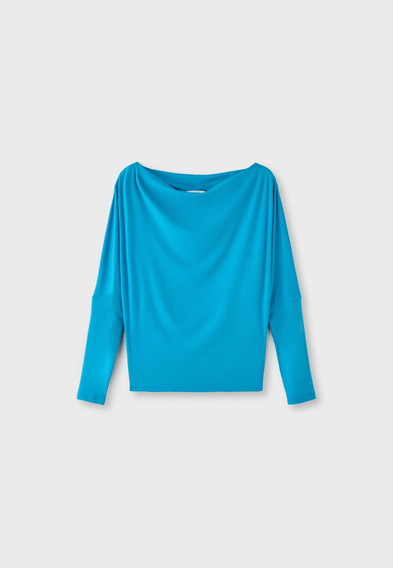 Asymmetric modal T-shirt — Turquoise