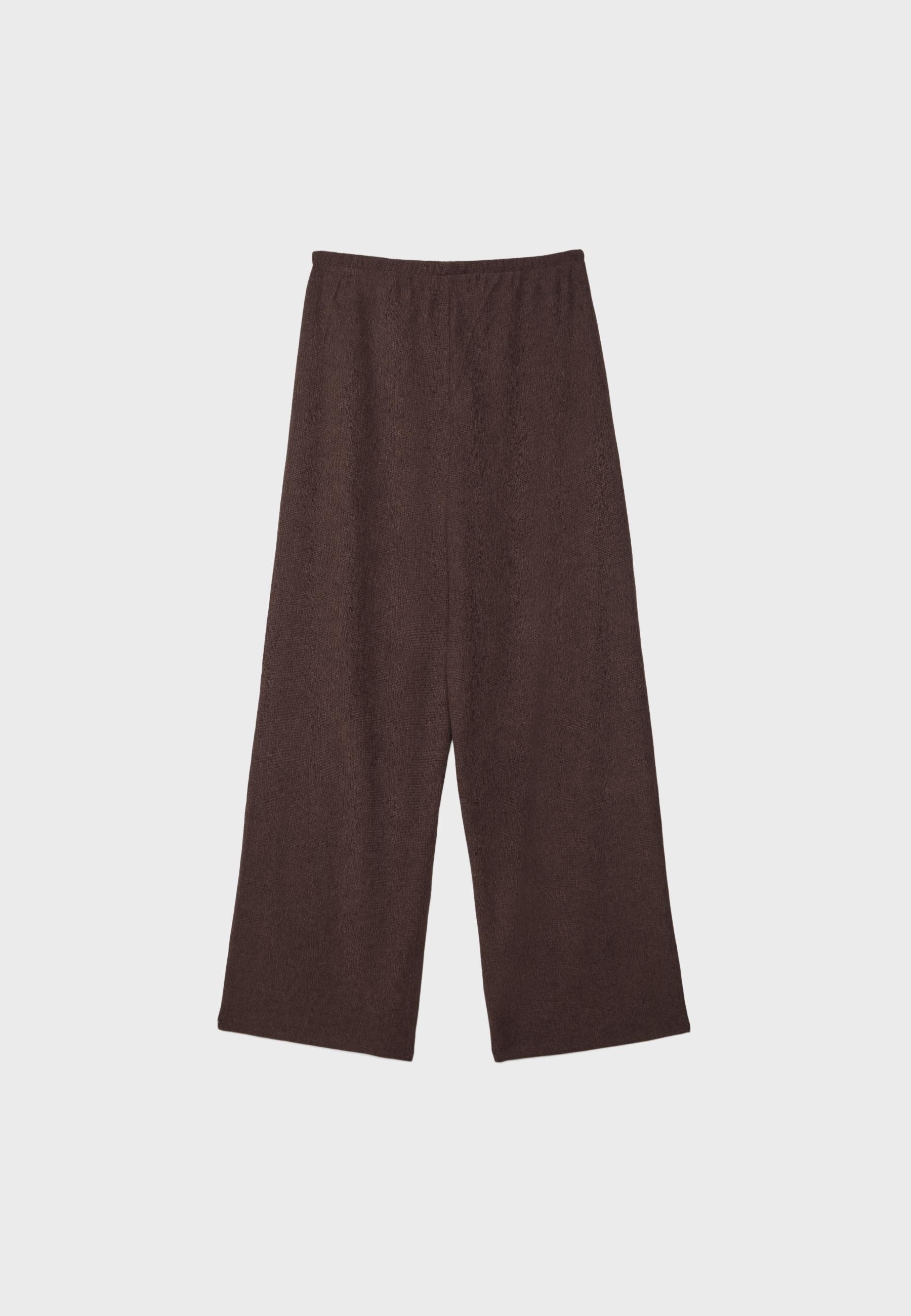 Kırışık görünümlü straight fit pantolon