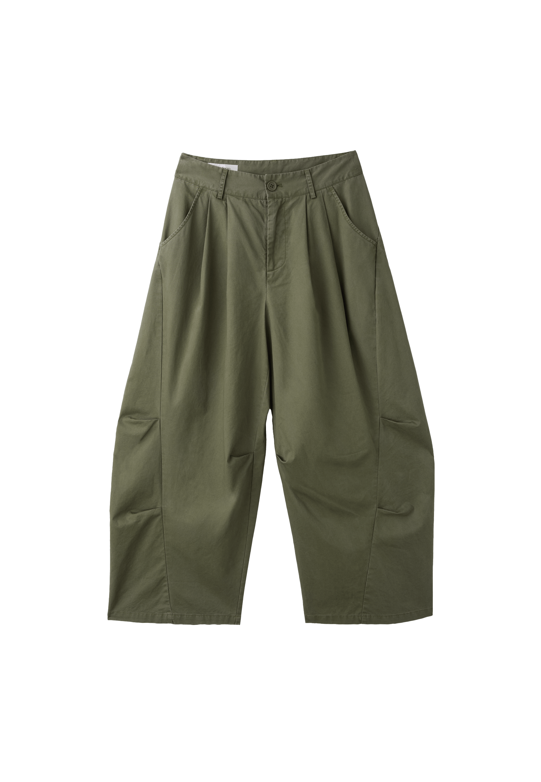 100% Cotton barrel trousers — Khaki