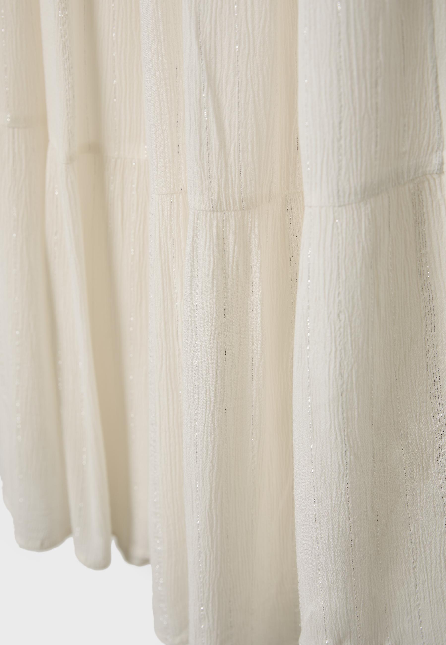 Panelled skirt with metallic thread — Ecru