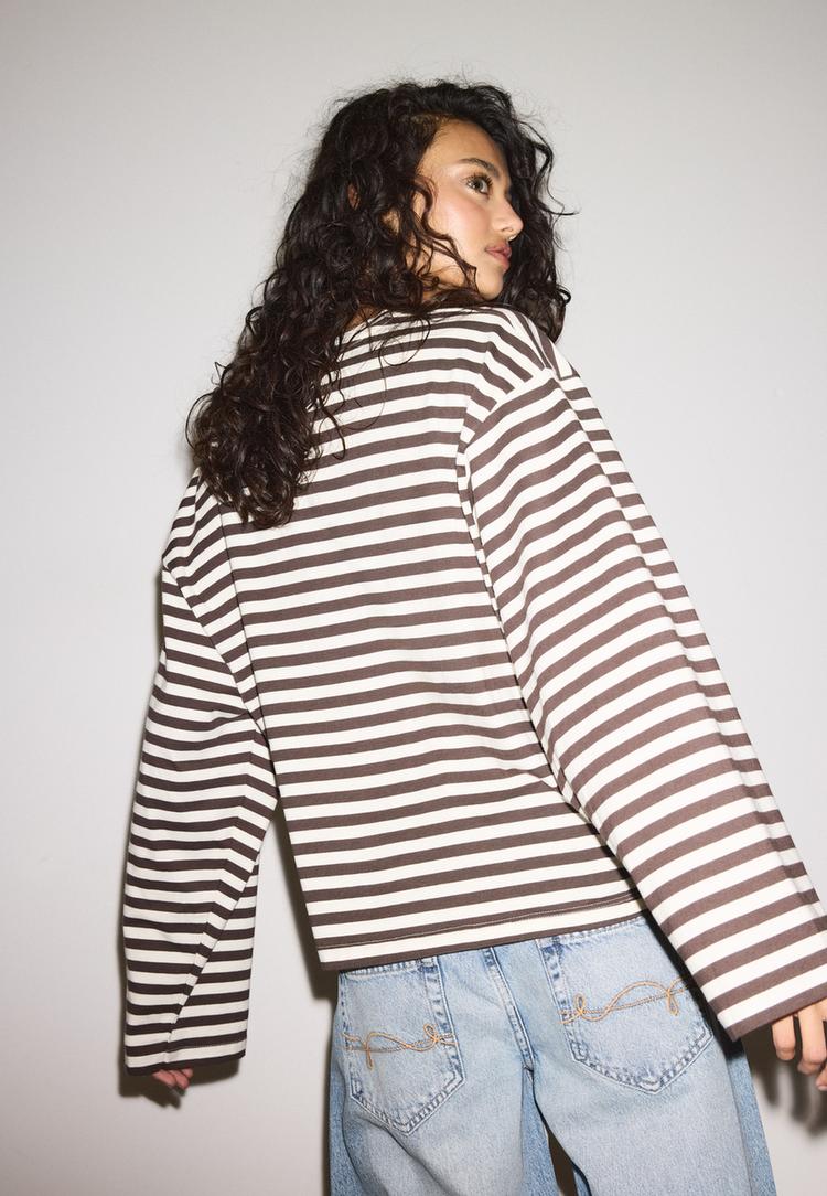 t shirt a manches longues a rayures