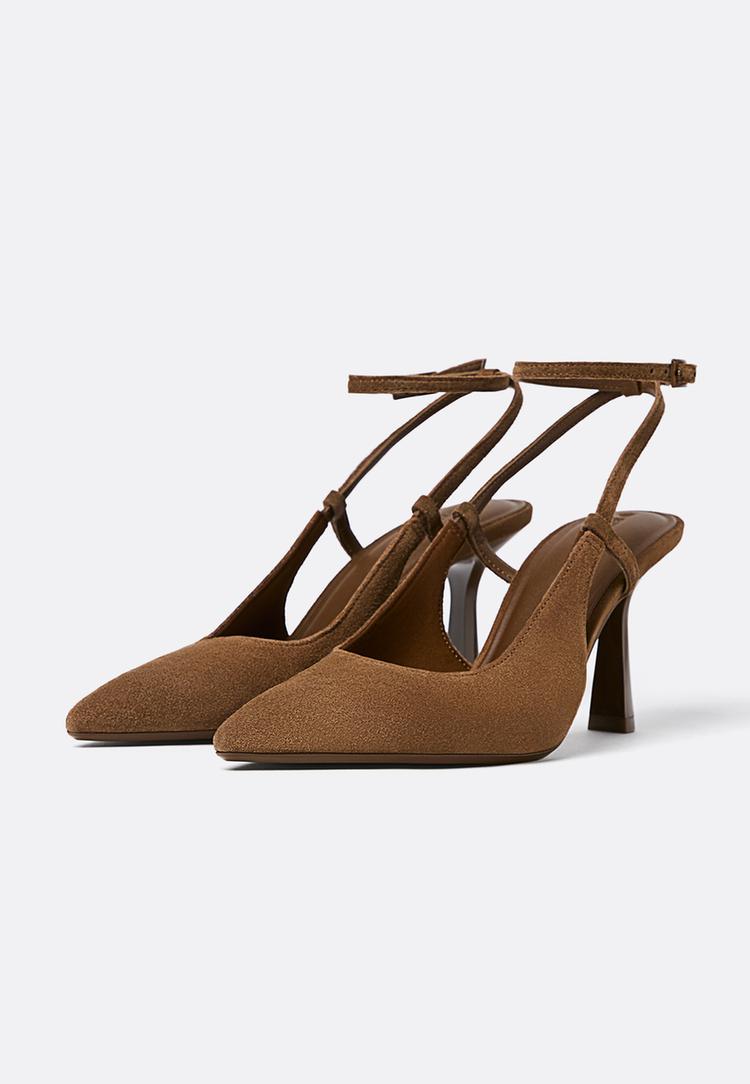 split suede heeled shoes