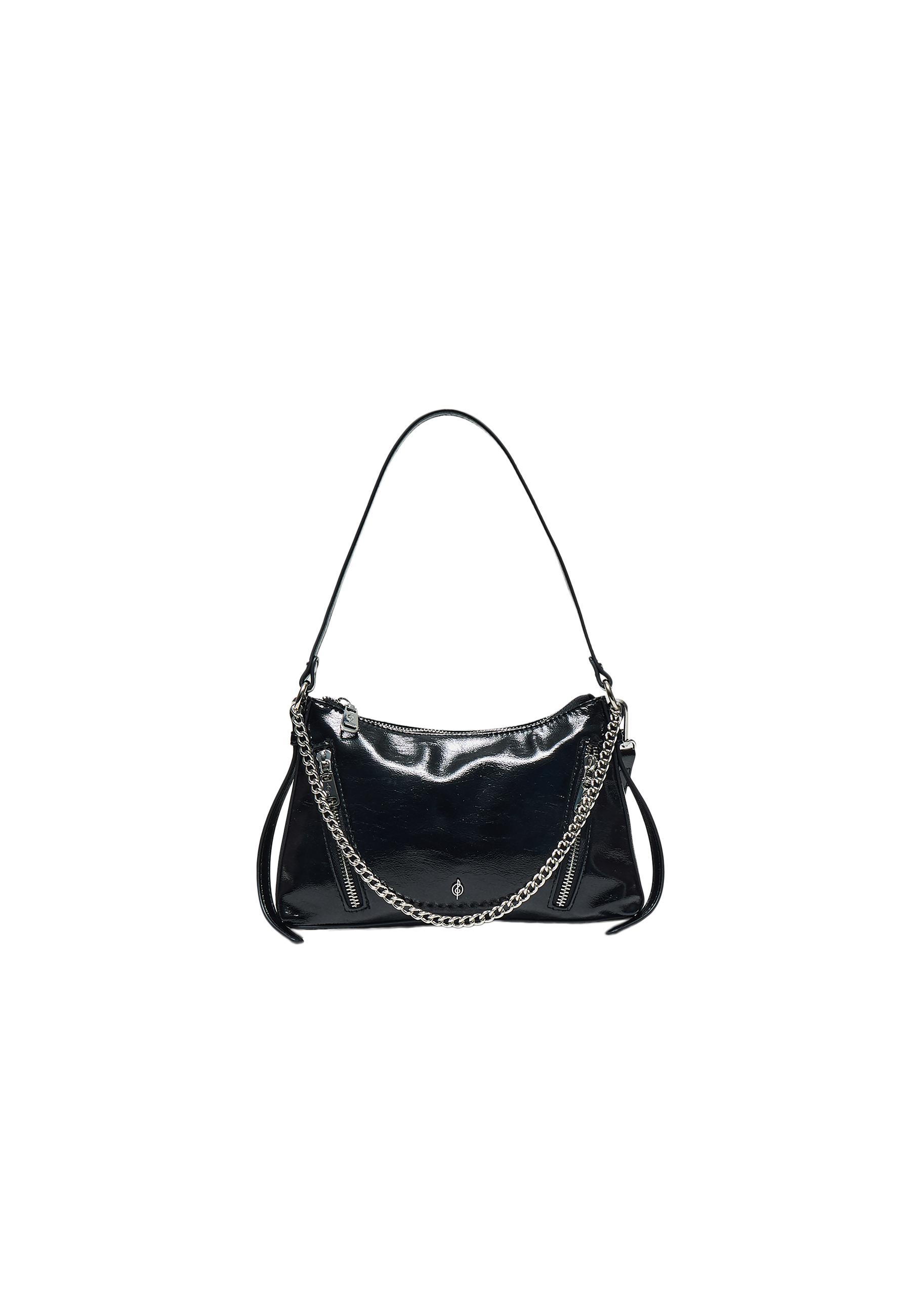 Mini chain shoulder bag — Black