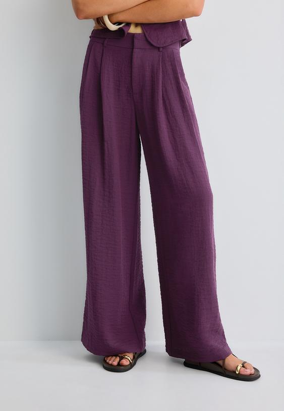 pantalon wide leg rustique