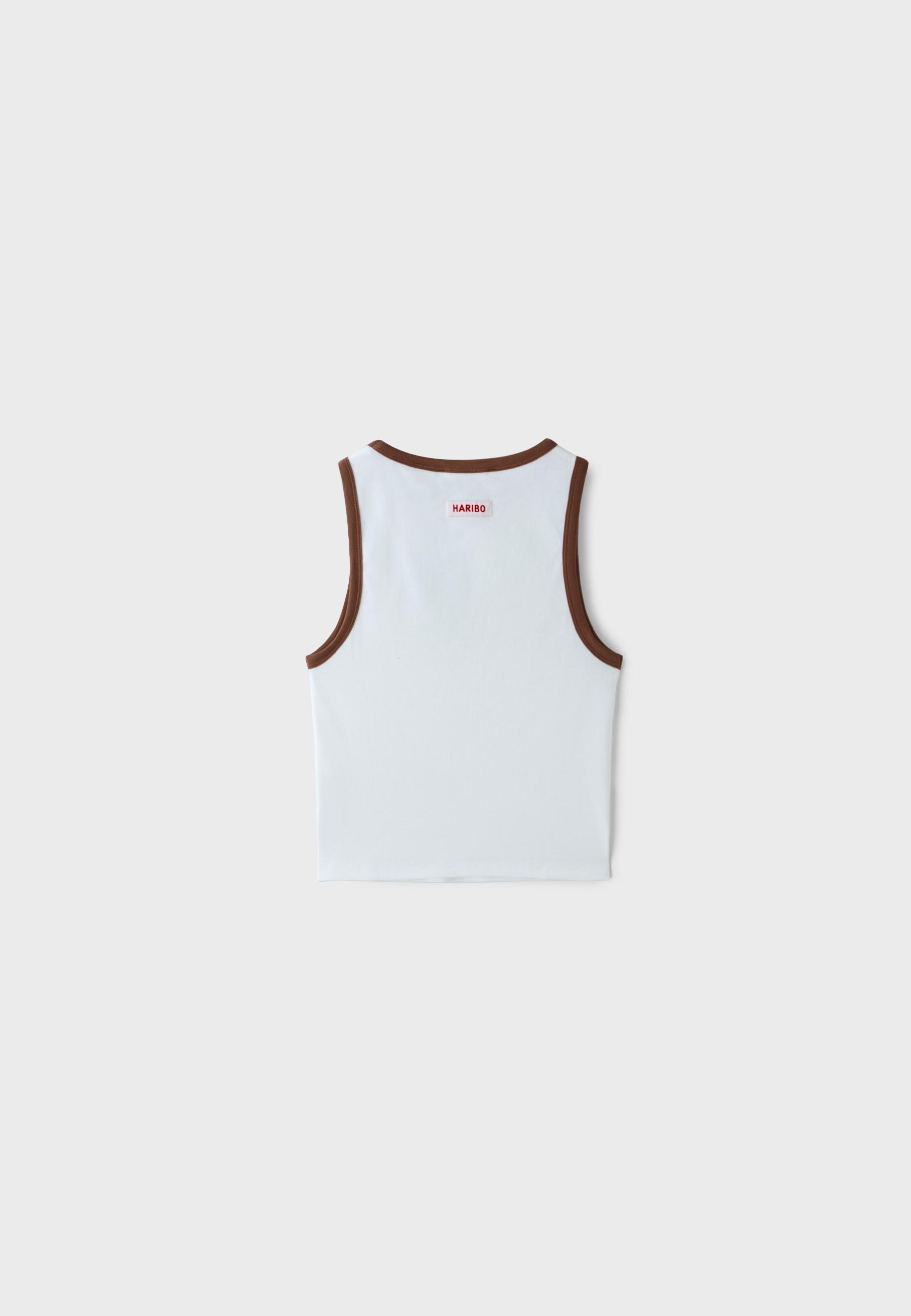 Haribo print racerback T-shirt — Ecru