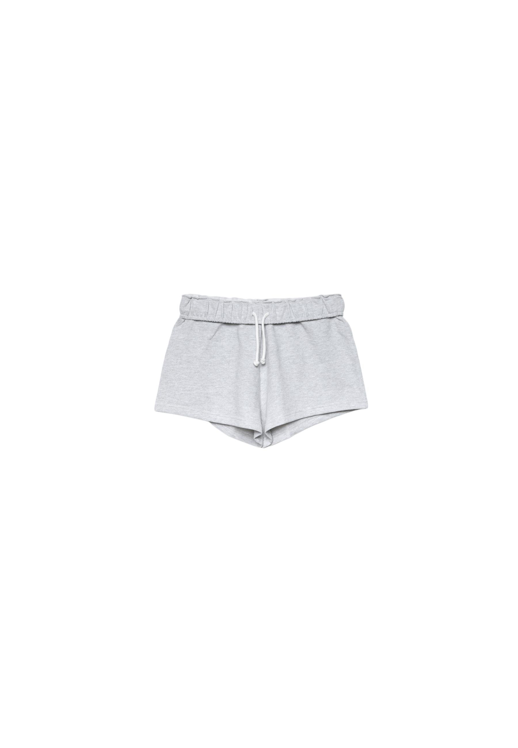 Plush shorts with folded waistband — Grey melange