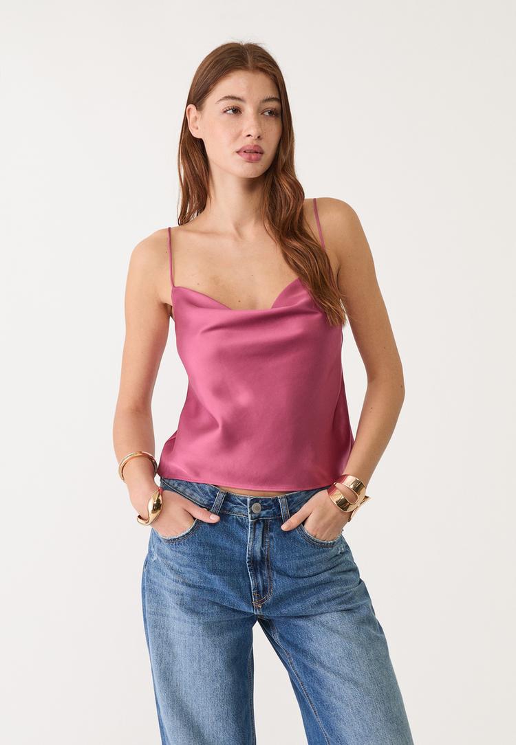 top satinado tirantes