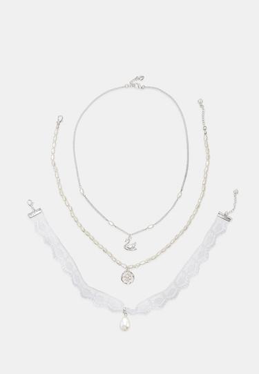 Set of 3 swan necklaces — Grey 1
