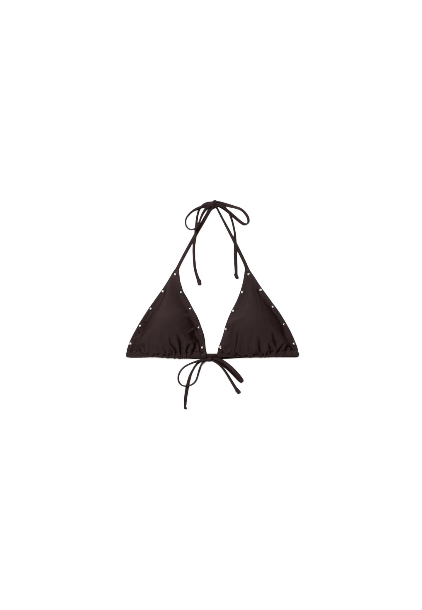 Zımba detaylı üçgen bikini üstü - Görsel 9