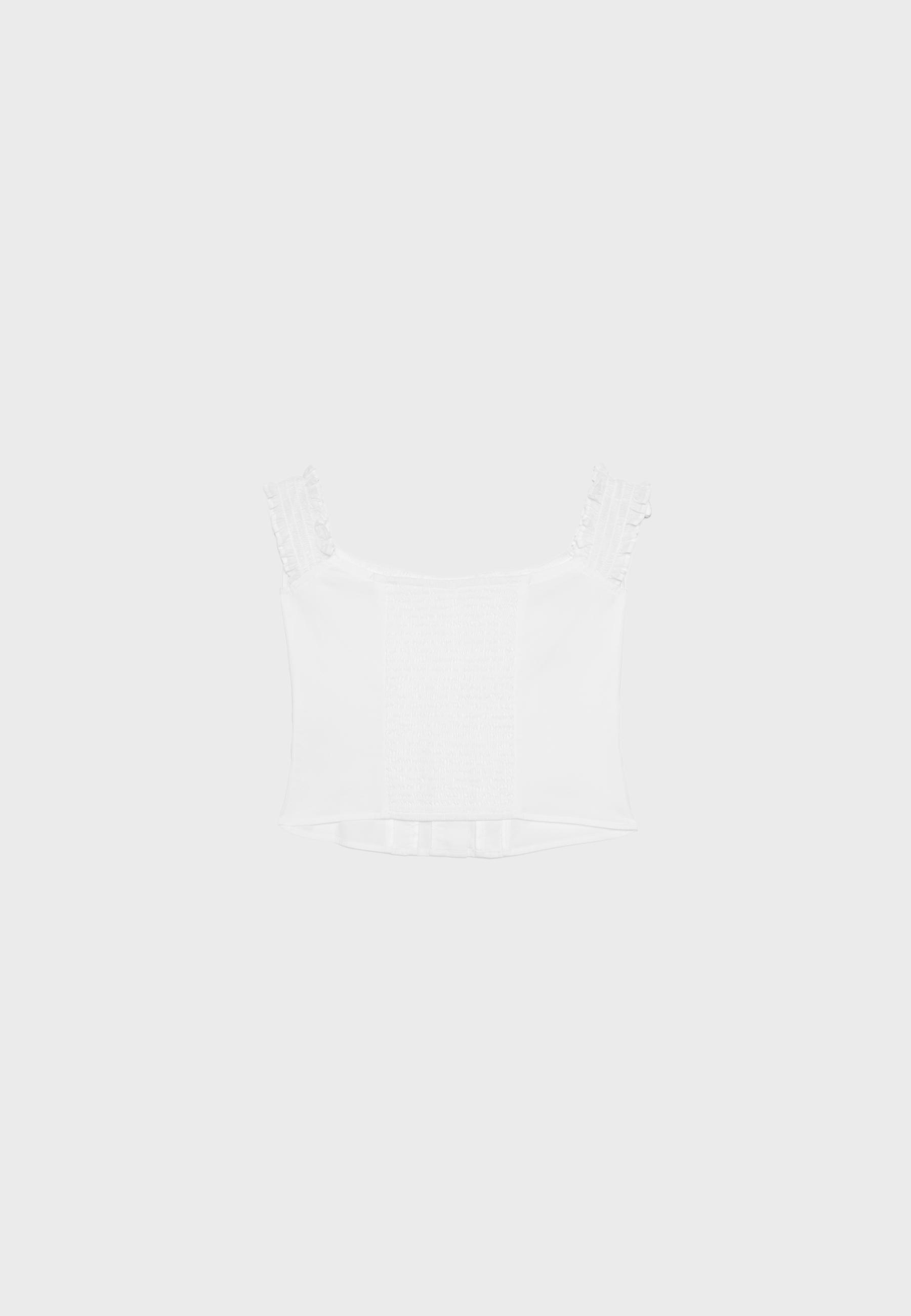 Ruffled corset top — Ecru