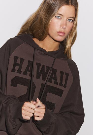 Positional contrast sweatshirt — Brown 4