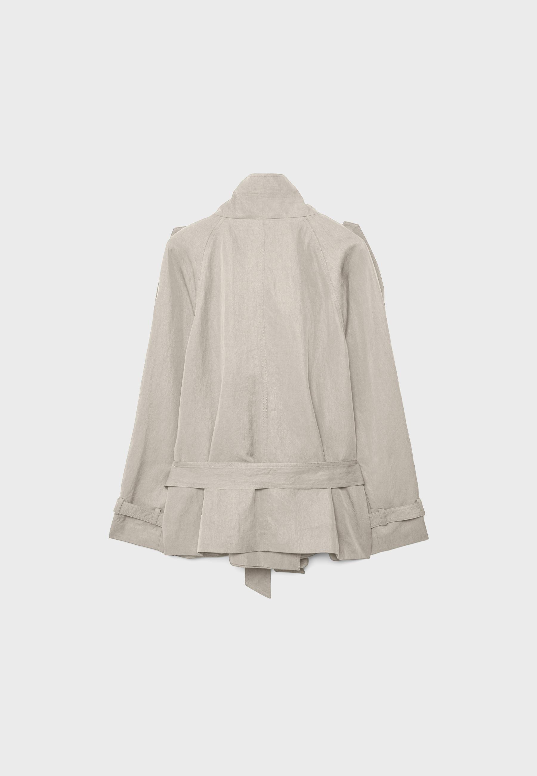 High neck trench — Beige