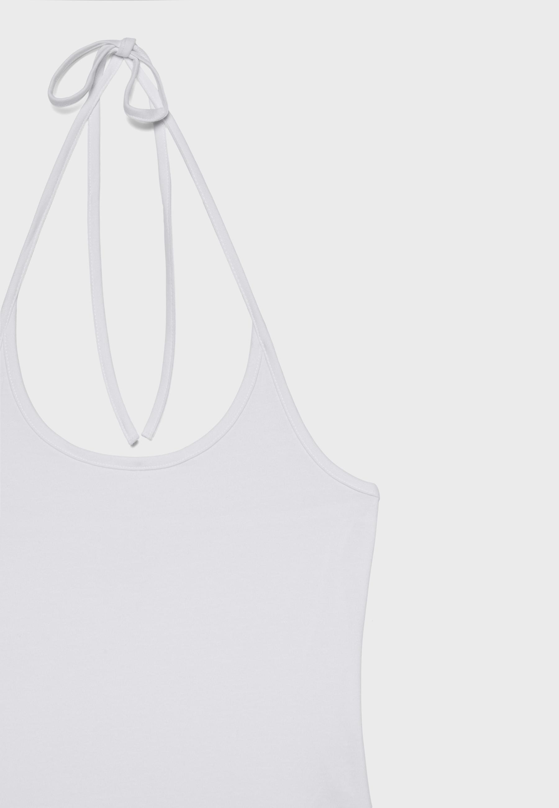 Knit halter top — Ecru
