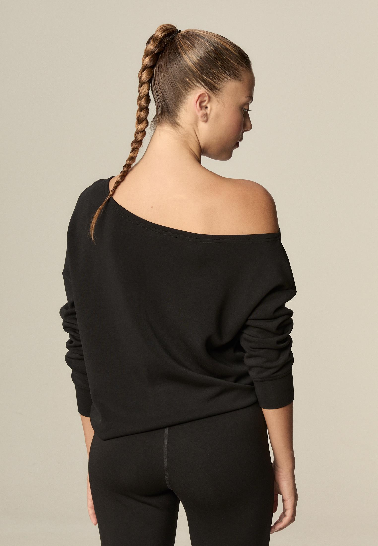 Stradivarius Yumuşak dokulu, açık omuzlu sweatshirt görsel 5