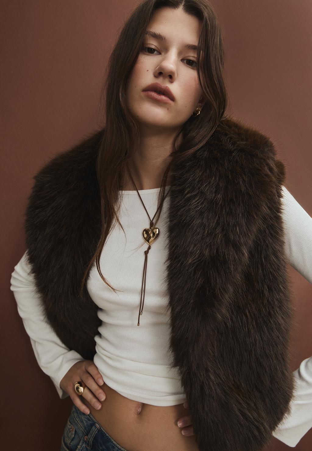 Faux fur waistcoat