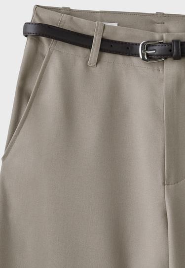 Flowing straight smart trousers with belt — Brown 9