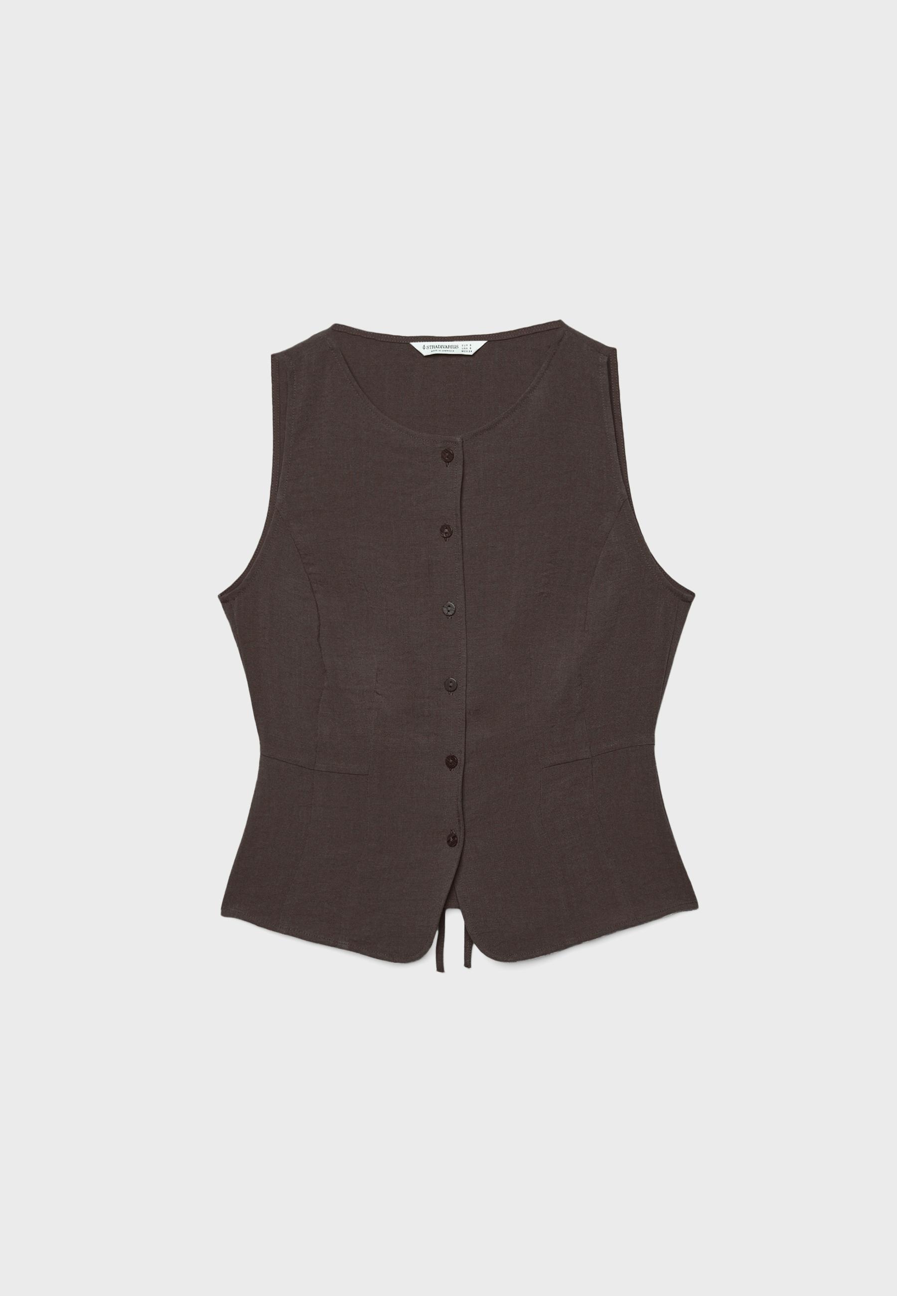 Buttoned waistcoat — Brown