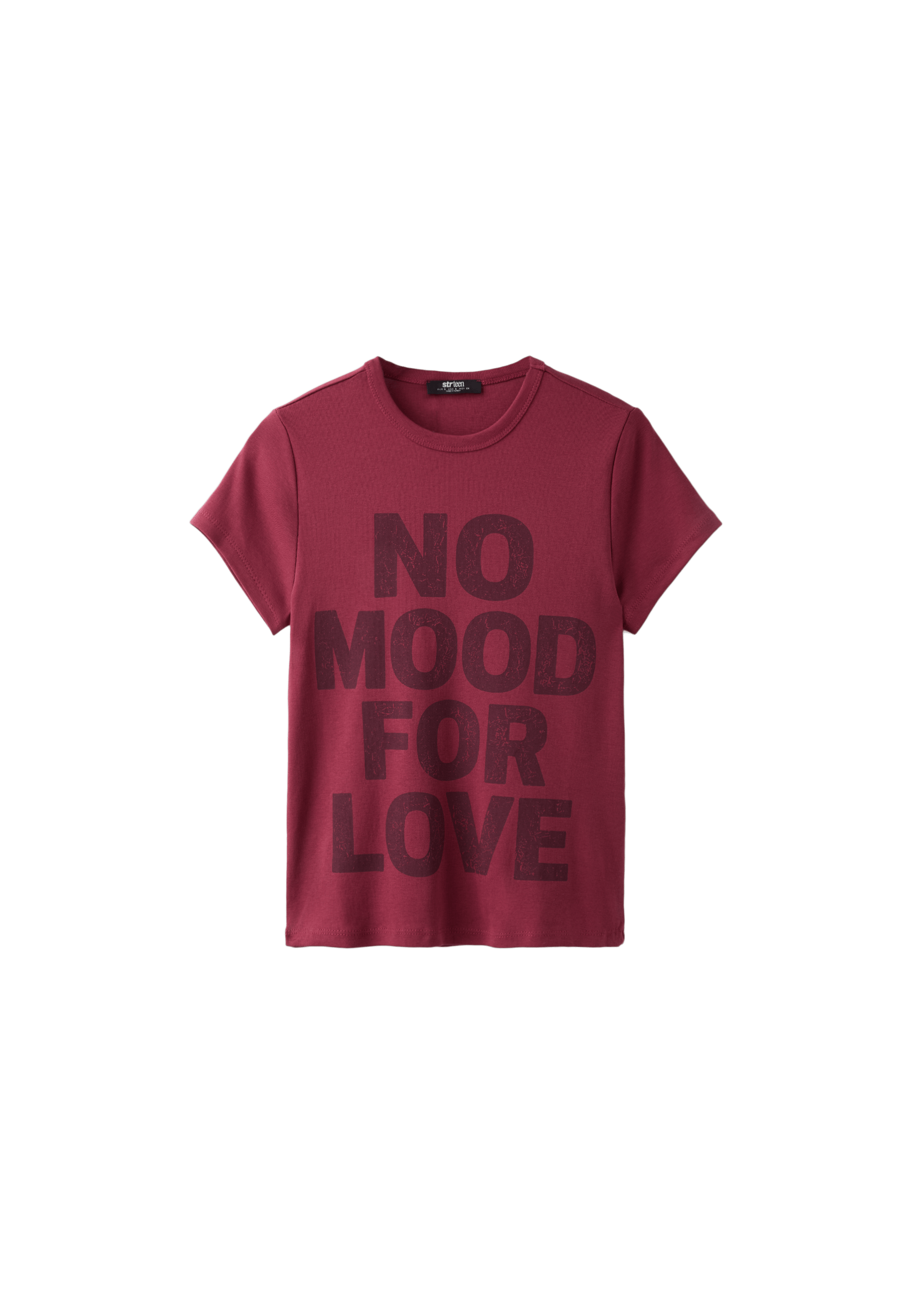 Printed short sleeve T-shirt — Dark red