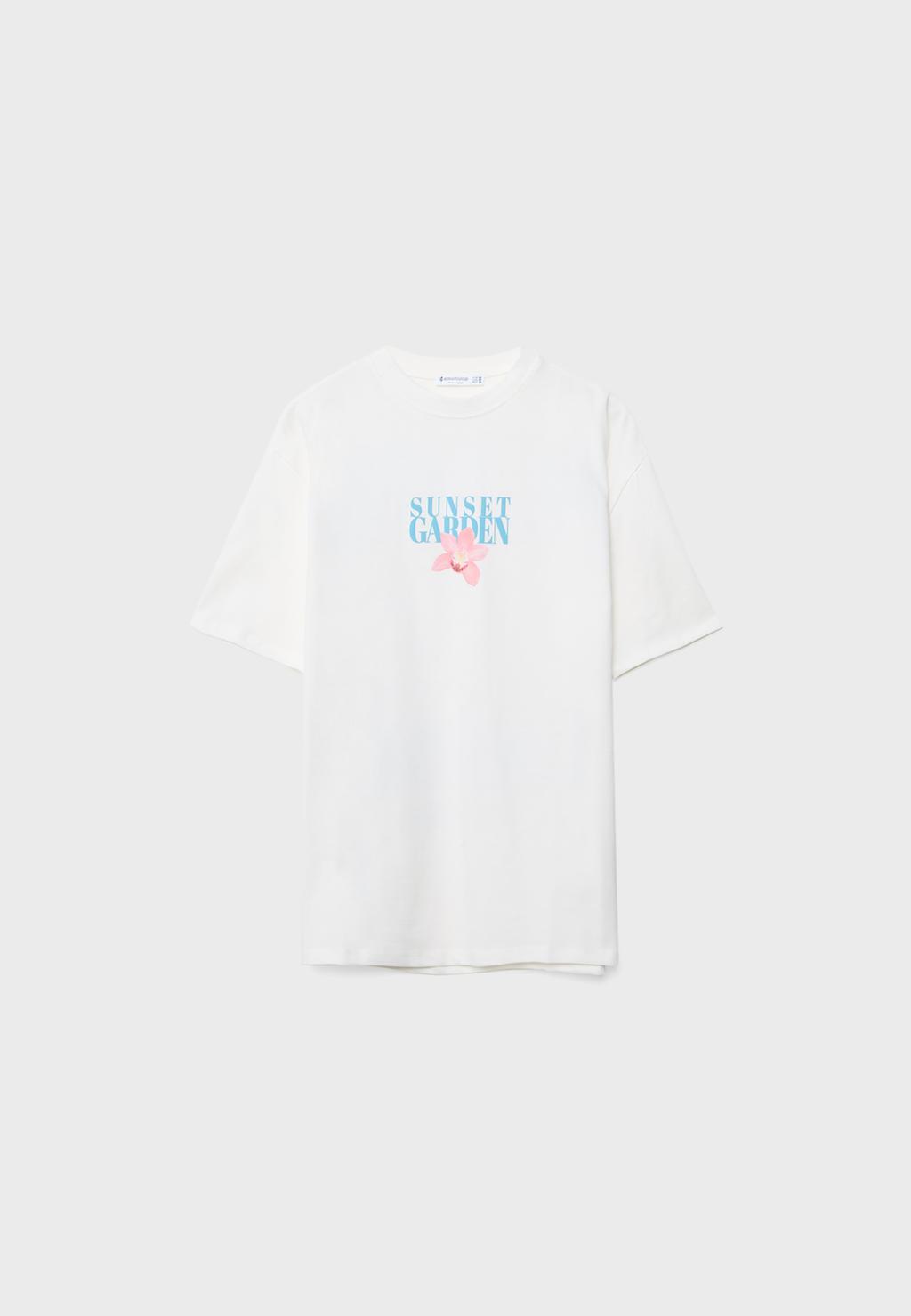 T-shirt oversize heavy cotton ibiscus