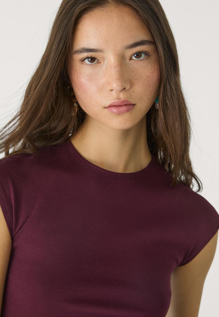 basic fitted cropped t shirt