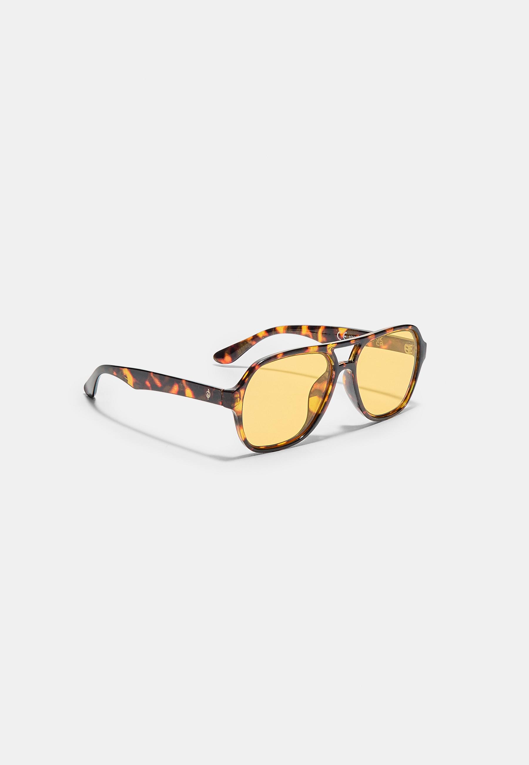 Double bridge resin sunglasses — Gold