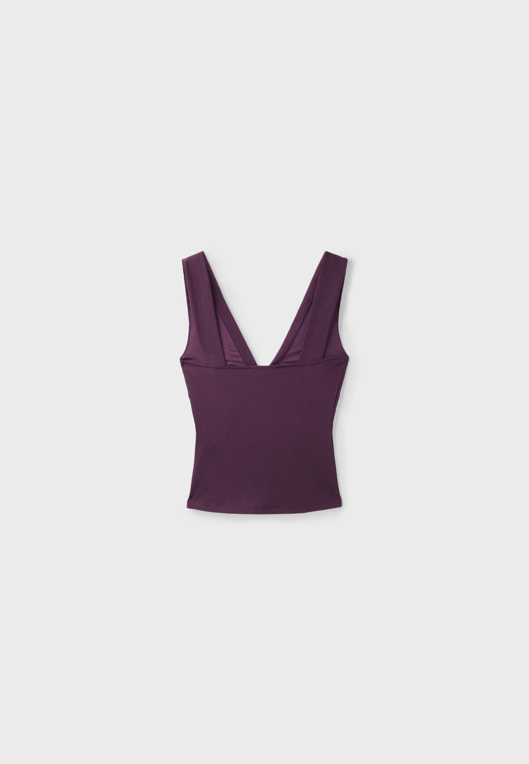 Fitted wide-strap top — Purple