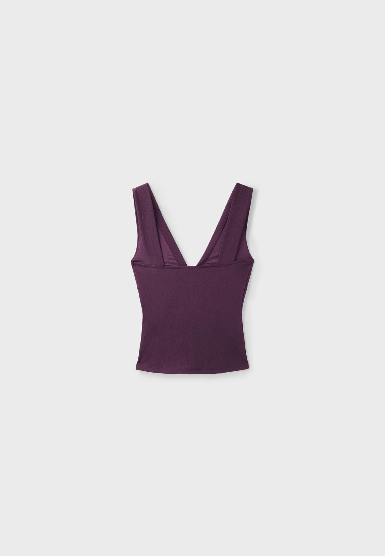 Fitted wide-strap top — Purple