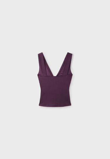 Fitted wide-strap top — Purple 8