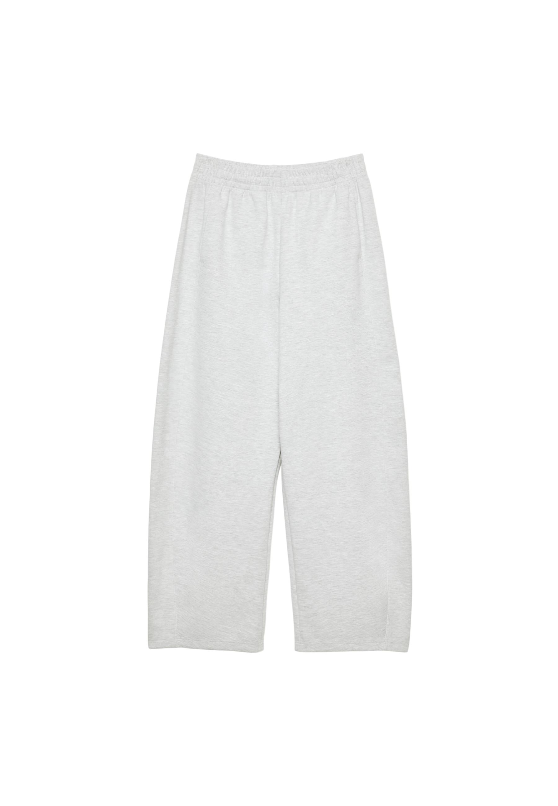Barrel jogger trousers — Grey melange