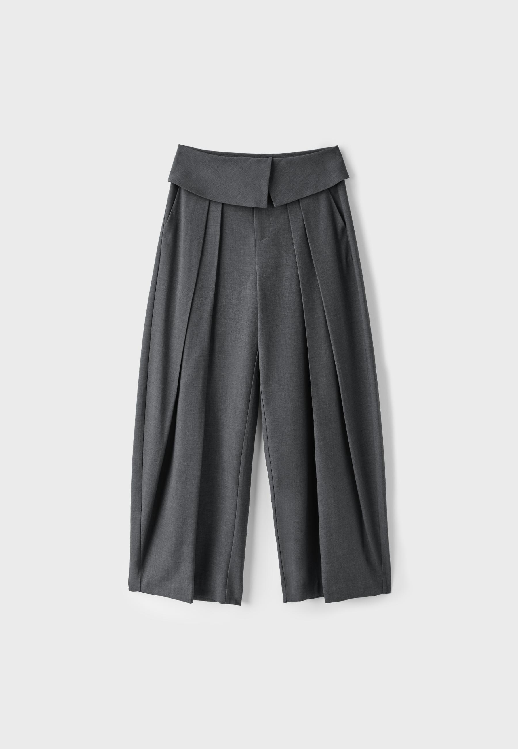 Stradivarius Duble belli geniş paça pantolon görsel 5