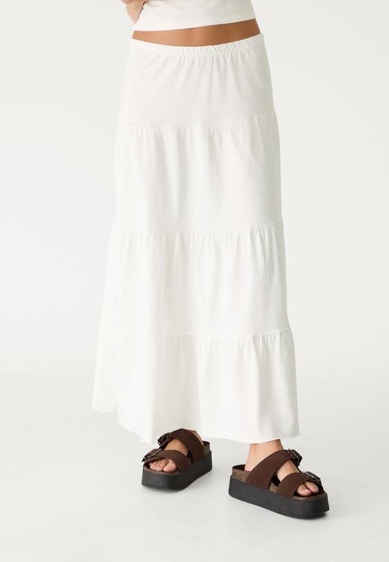 gonna lunga fluida in maglia