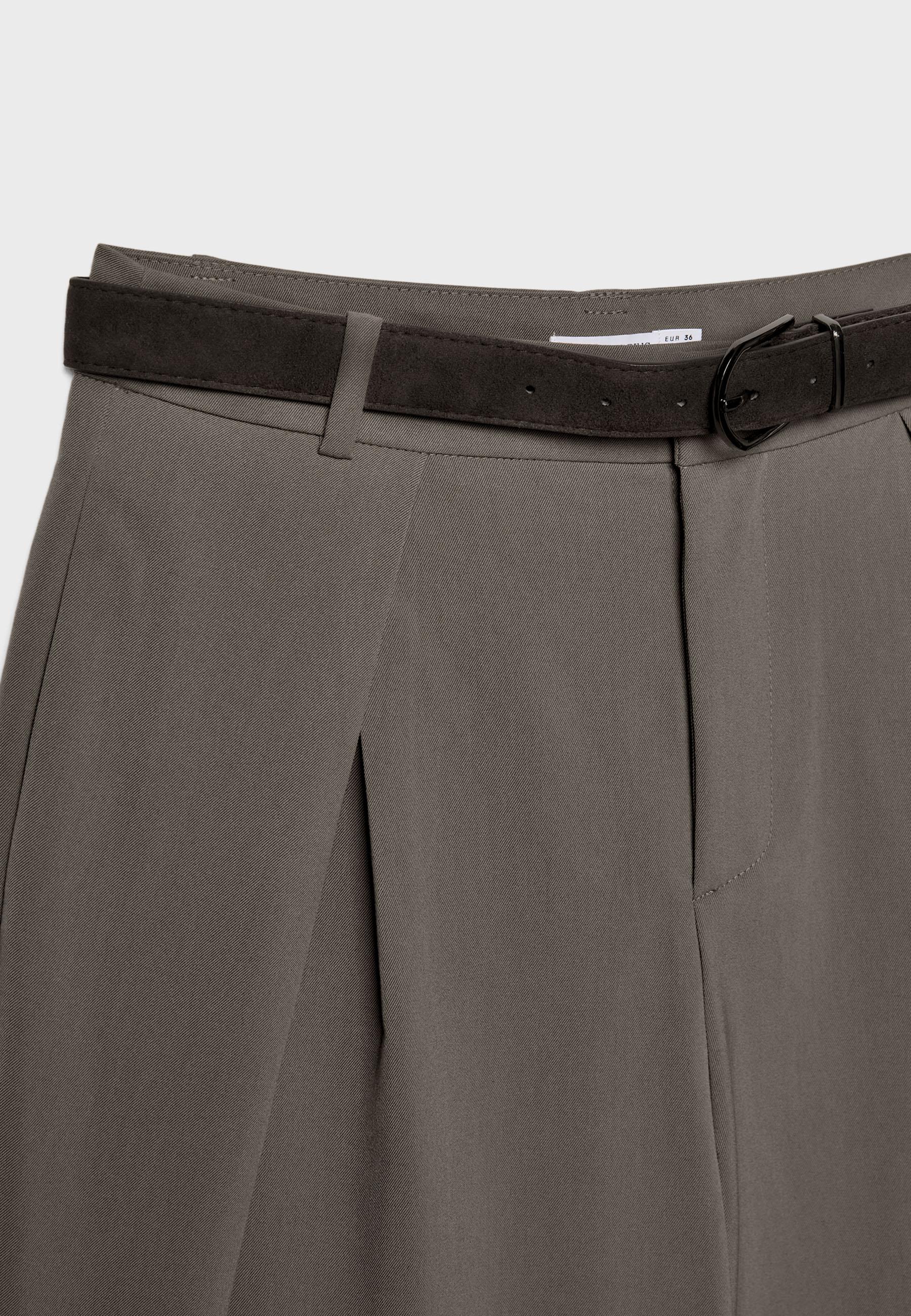 Maxi pensli kemerli pantolon - Görsel 10