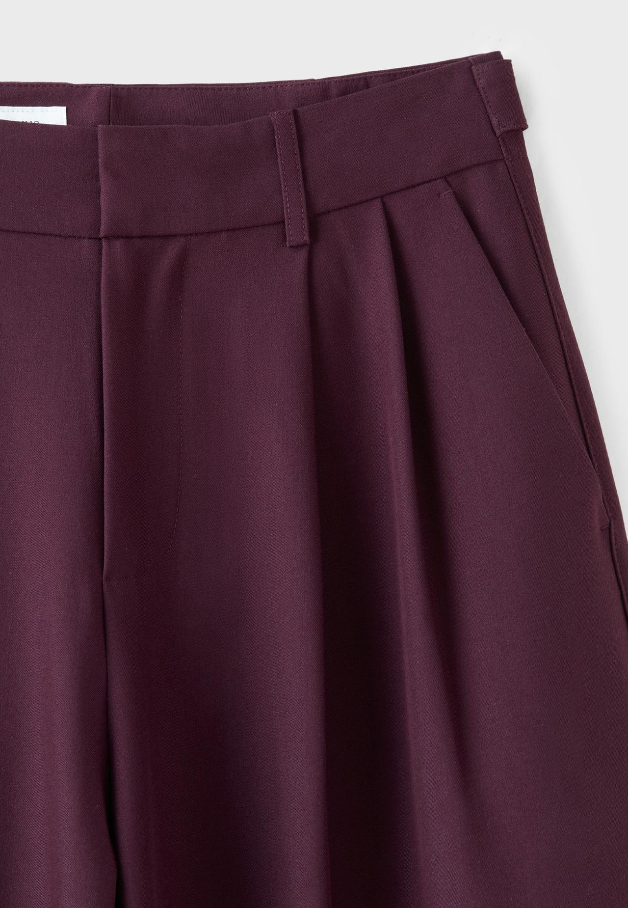 Wide-leg smart trousers with adjustable buttons — Purple