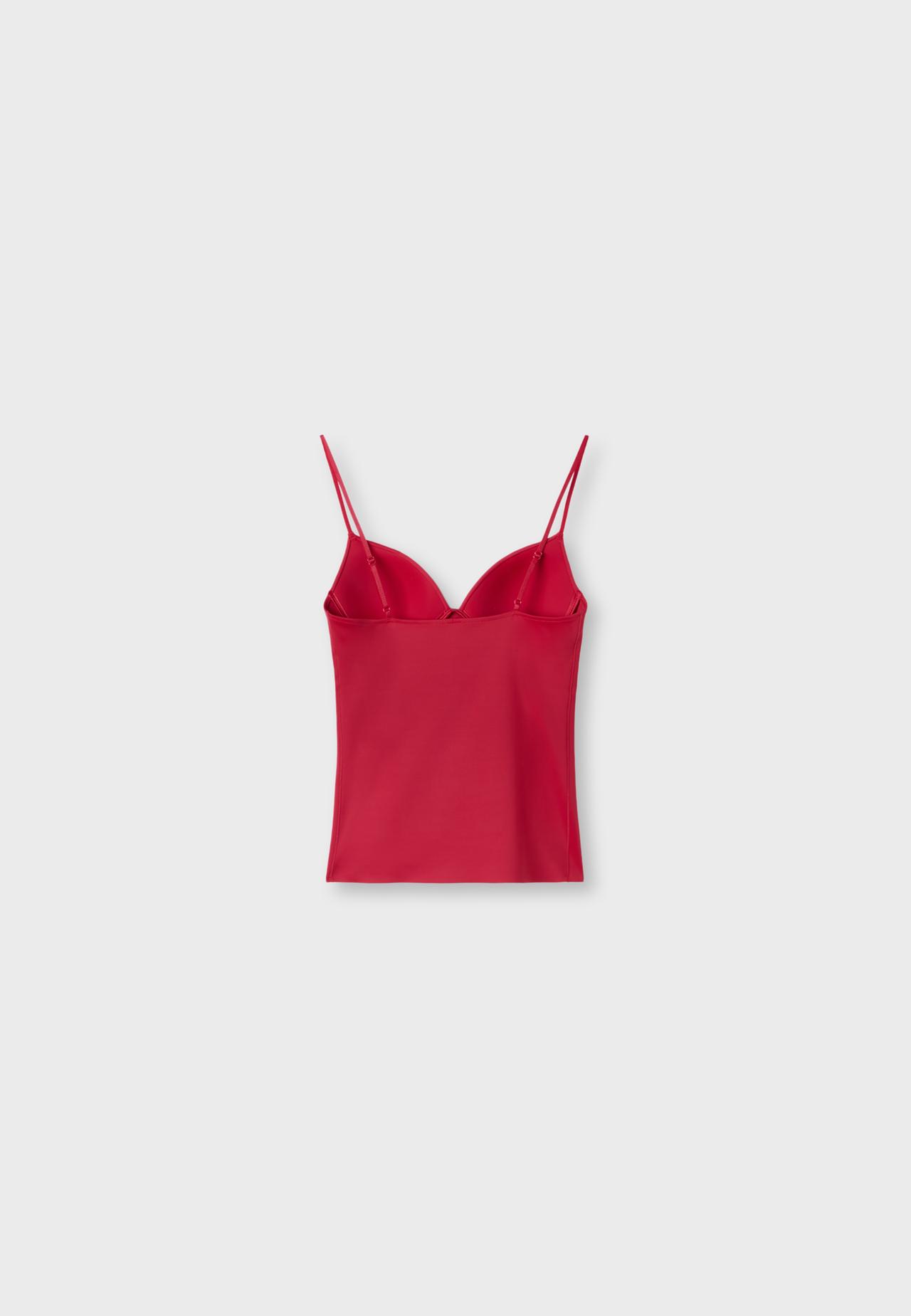 Corsetry-inspired top — Red