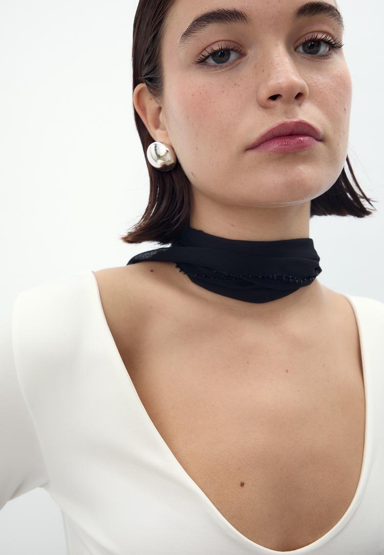polyamide v neckline bodysuit