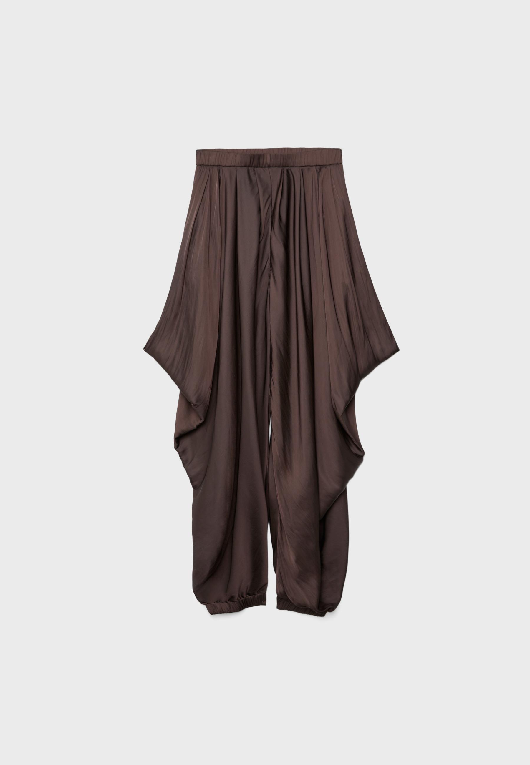 Super volume sarouel trousers — Brown