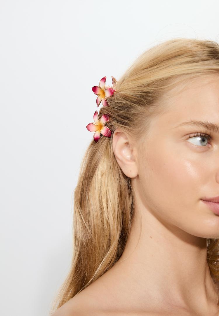 conjunto de 3 molas de cabelo flor