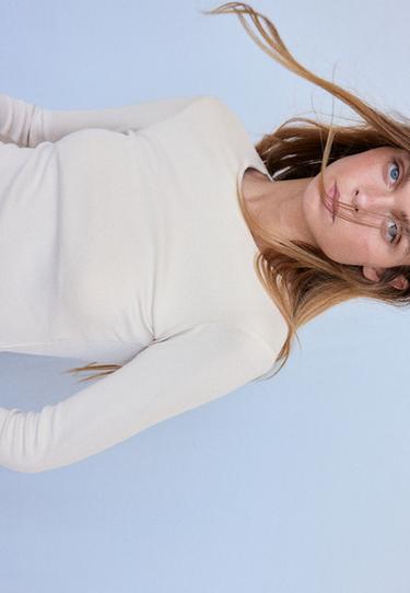 Basic long sleeve T-shirt — Stone 1