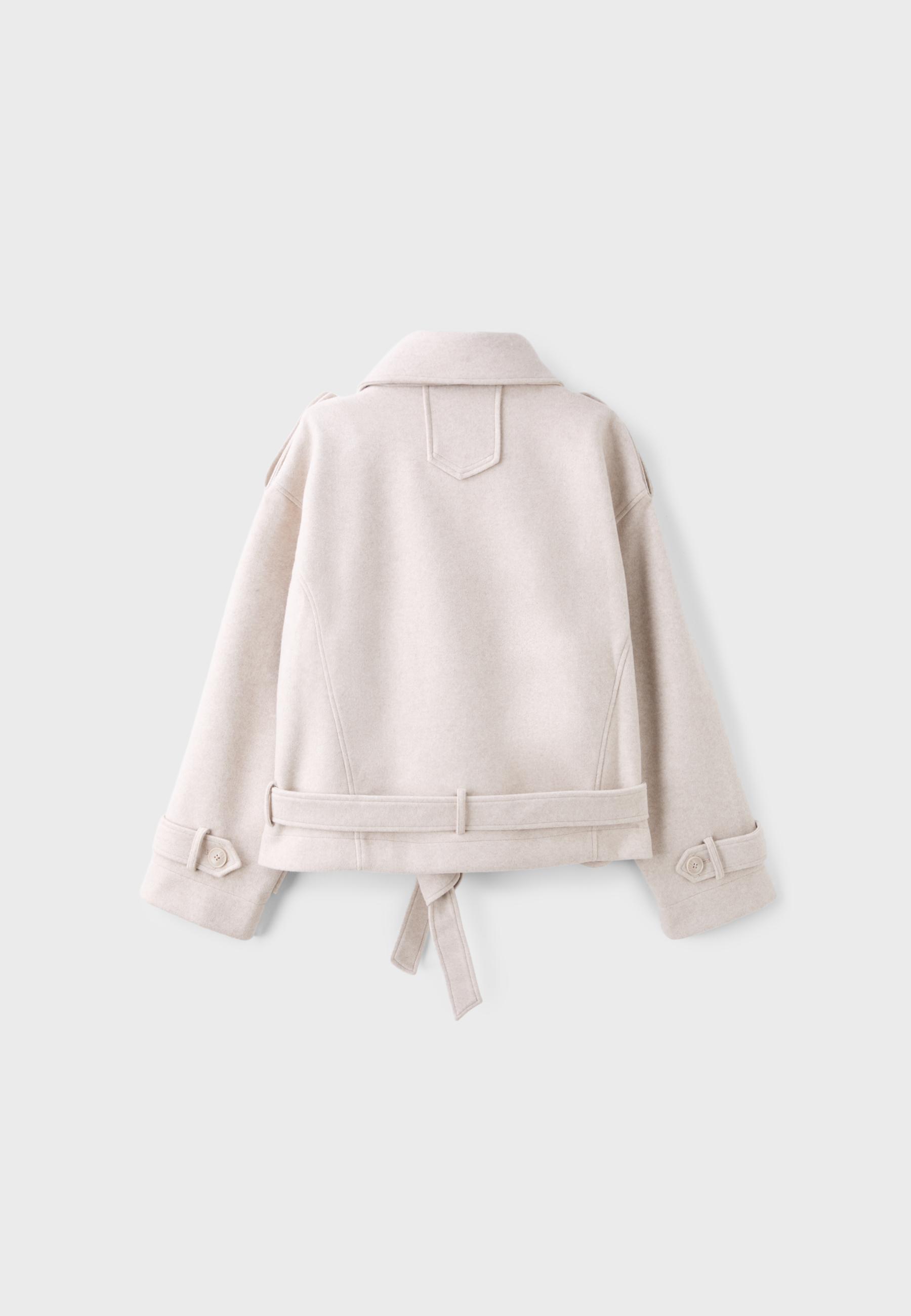 Soft-touch oversize trench coat — Ecru