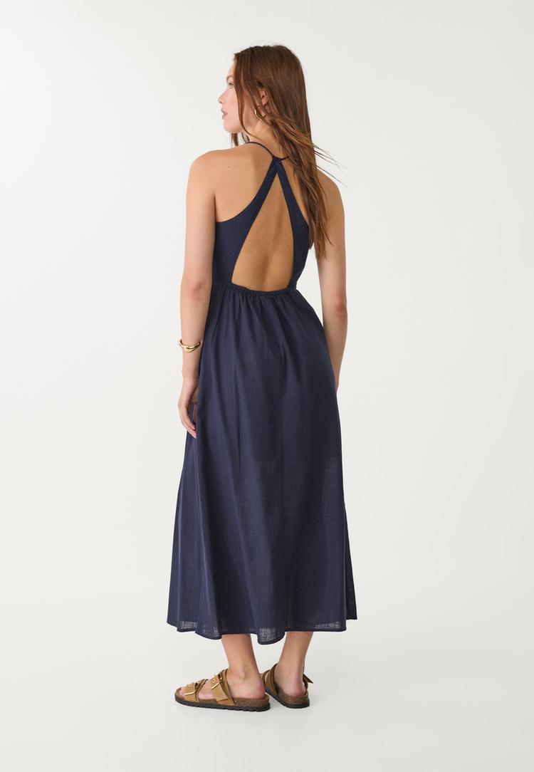 vestido midi espalda descubierta