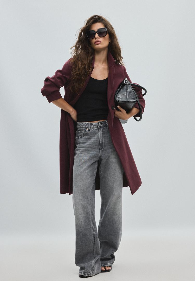 Stradivarius Rechte Jas Met Zachte Touch Purper M