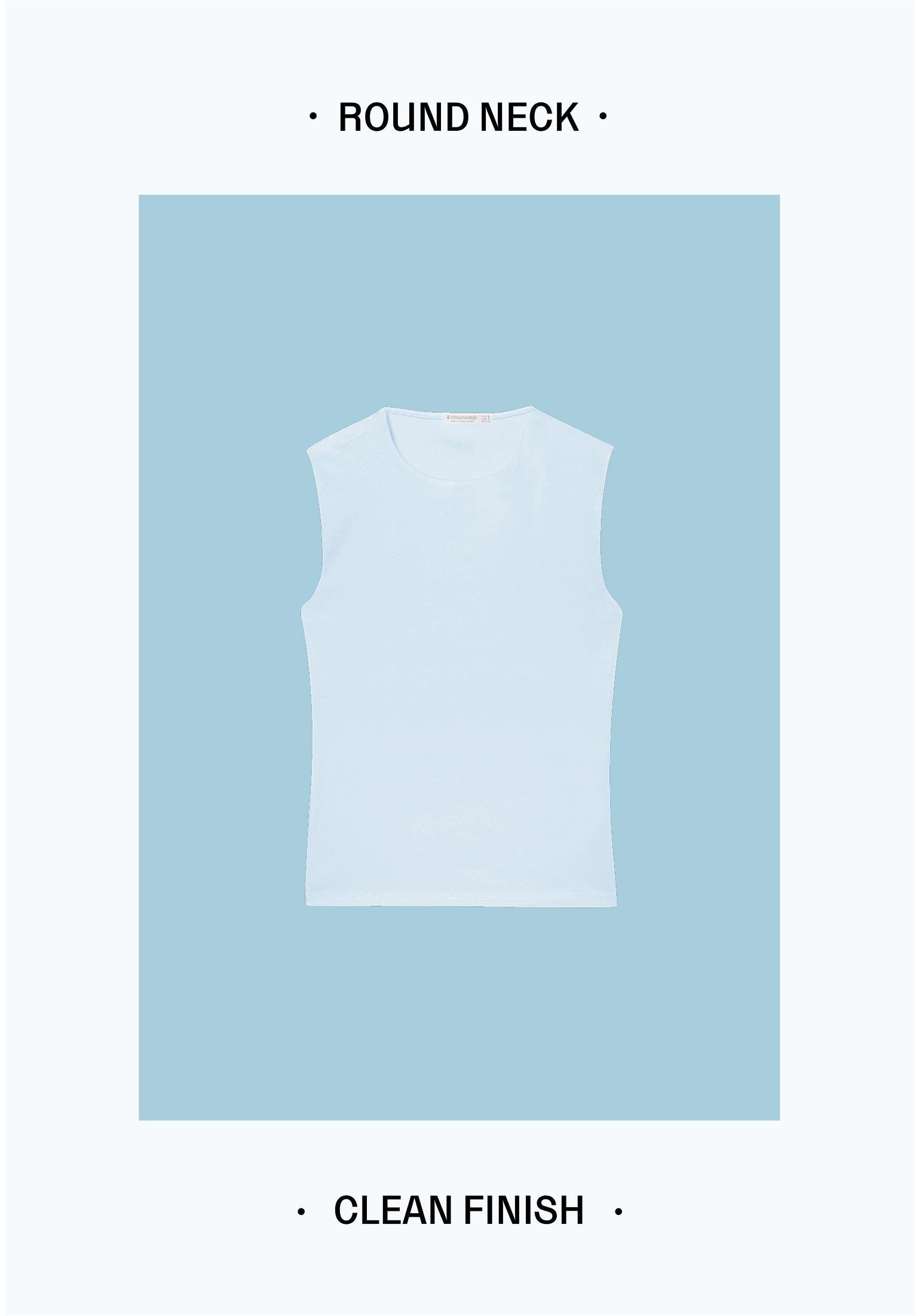 Basic Sleeveless T-Shirt — Sky blue