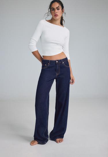 D91 low-rise wide-leg jeans — OVERDYED BLUE DENIM 2