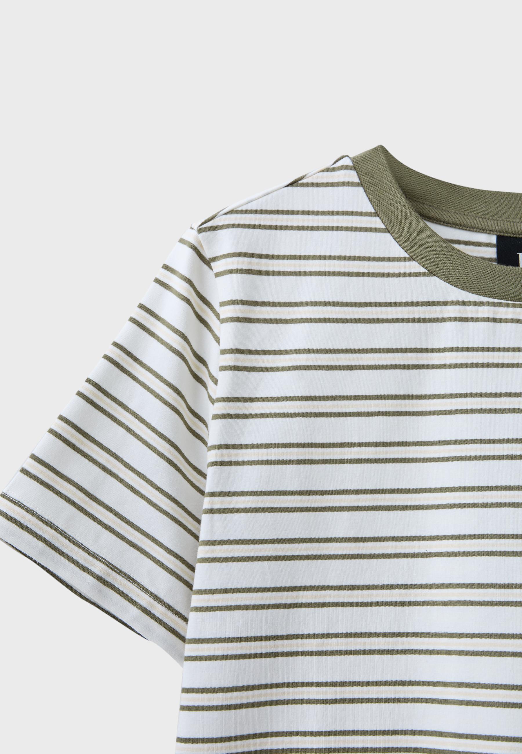B01 Regular striped T-shirt — Khaki