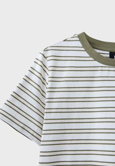 B01 striped regular T-shirt — Khaki 9