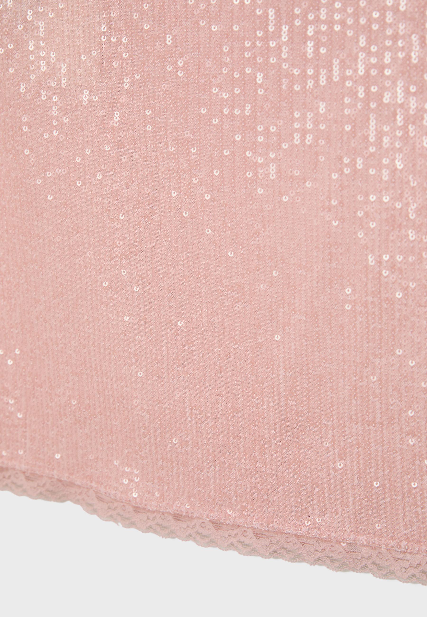 Sequin midi skirt — Pastel pink