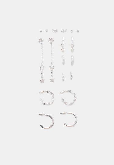 Set of 9 butterfly earrings — Grey 1