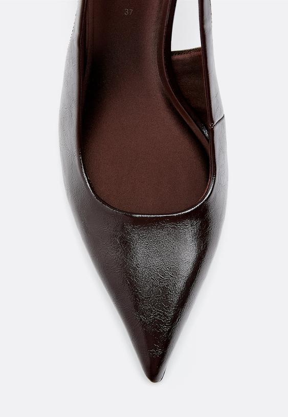 Stradivarius Slingback Heeled Shoes Brown 7